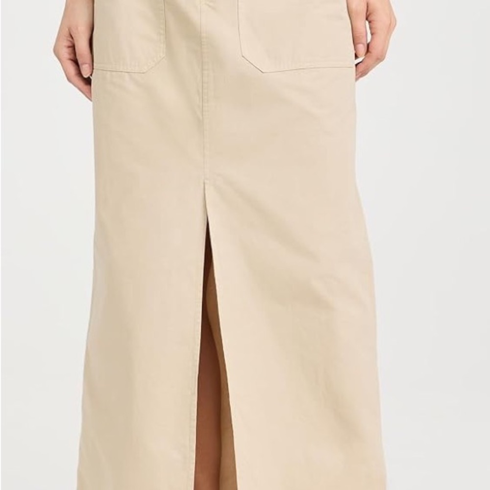 Rag & Bone Tan Midi Skirt with Front Slit NWT